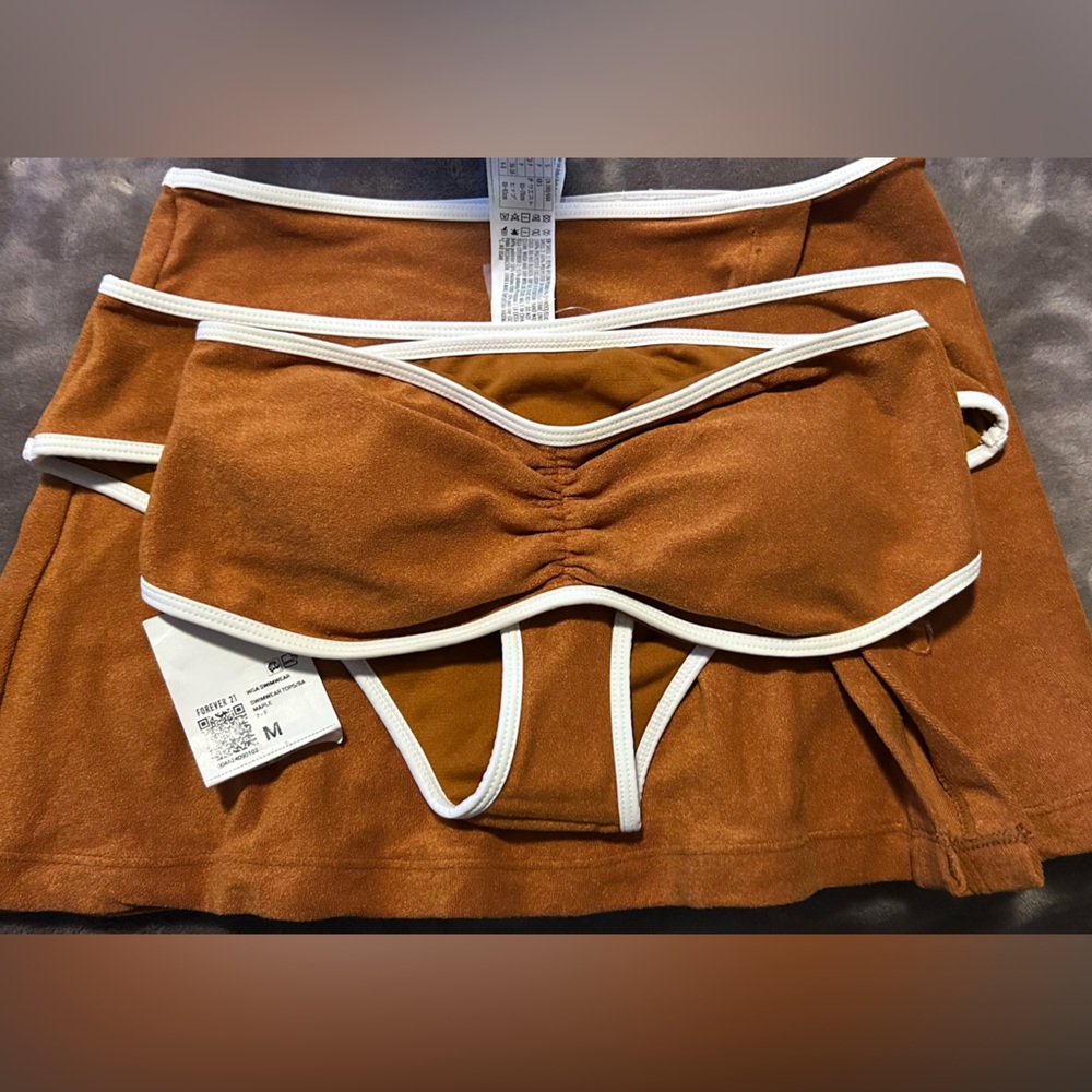 Forever 21 3 Piece Bandeau Bikini Set